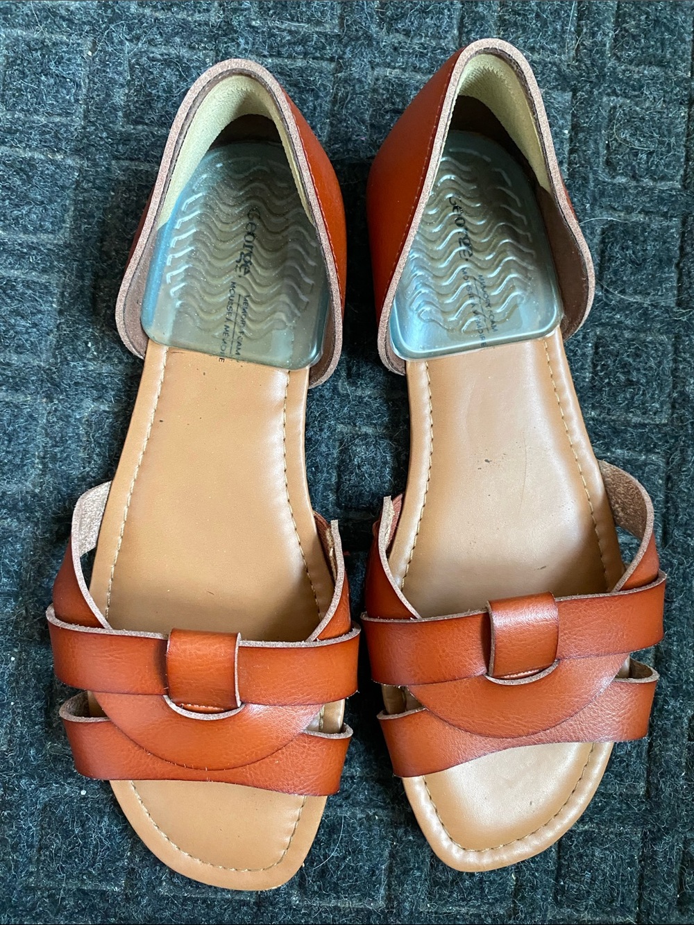 George Brown Leather D’Orsay Flat Sandals